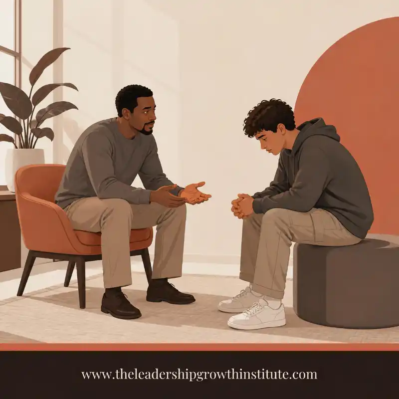 a person helping a troubled youth